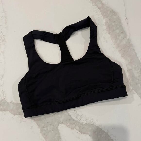 Lululemon Fast Lane Luxtreme Sports Bra Women's 6 Black Skinny Racerback Workout - Picture 1 of 8